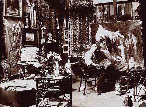 Goldie in His Studio, Hobson's Buildings