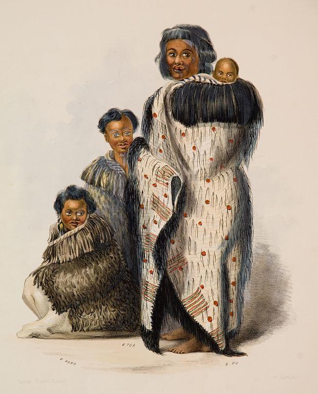 A Woman and Her Sons of Nga Ti Toa Tribe. Porirua Cook's Straits