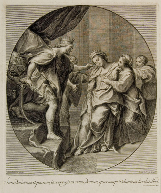 Esther swooning before Ahasuerus