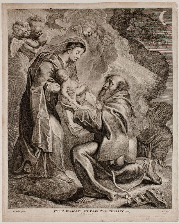 St Francis receiving the Christ child from the Hands of the Virgin