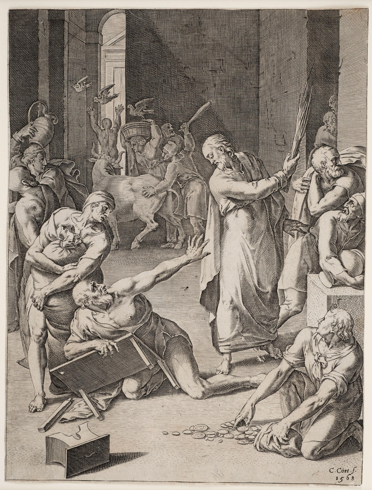 Christ driving the money-lenders out of the temple