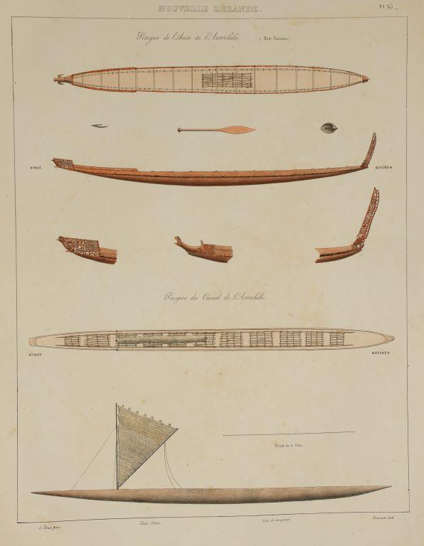 Nouvelle Zélande. Pirogue de l'Anse de l'Astrolabe (Baie Tasman), Pirogue du Canal de l'Astrolabe