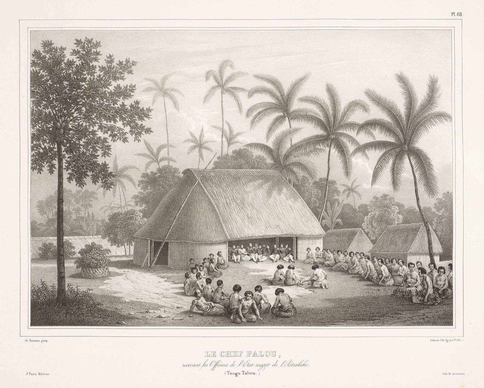 Le Chef Palou, recevant les Officiers de l'Etat-major de l'Astrolabe (Tonga-Tabou)