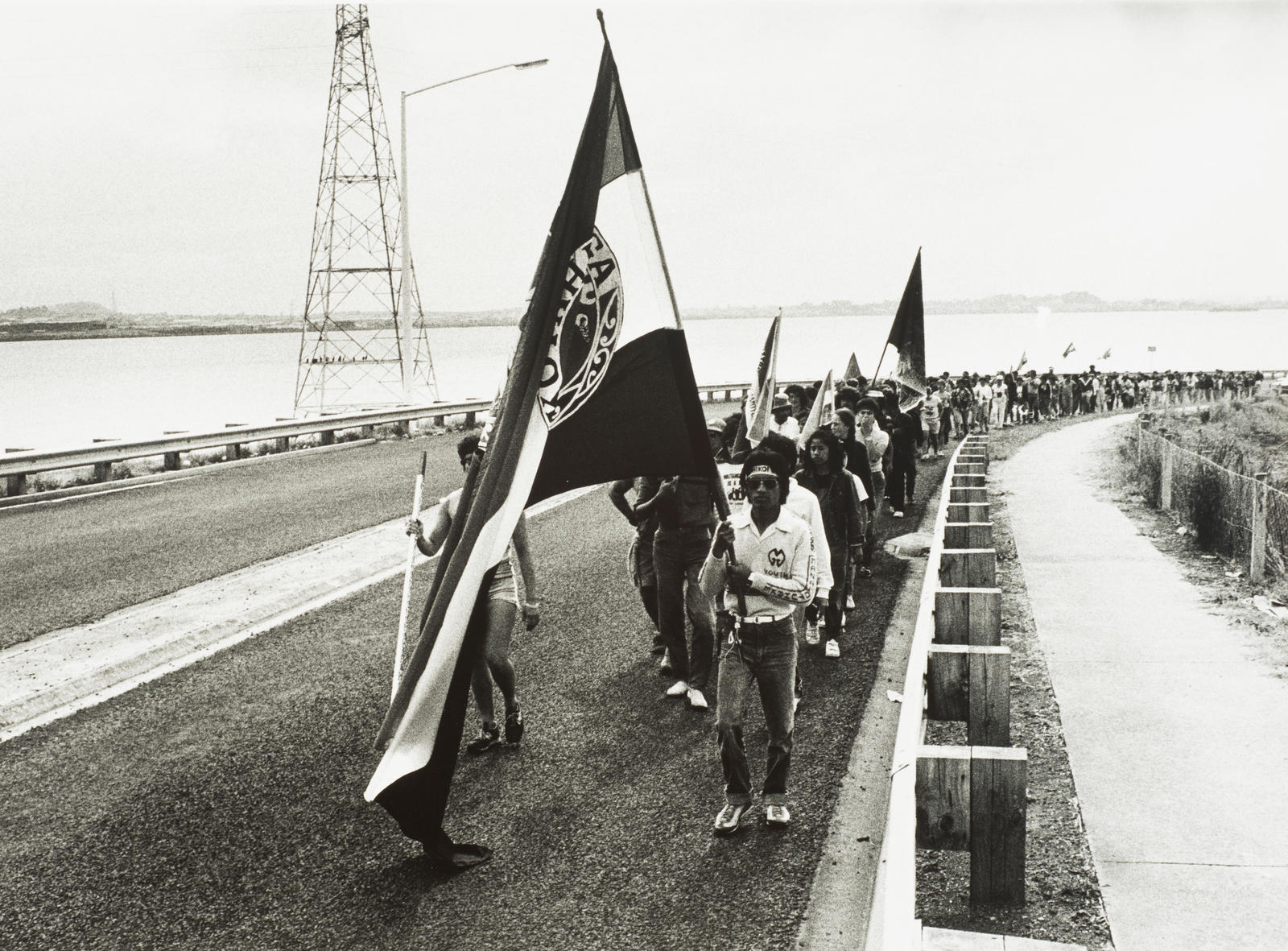 Crossing the Manukau Harbour at Mangere Bridge