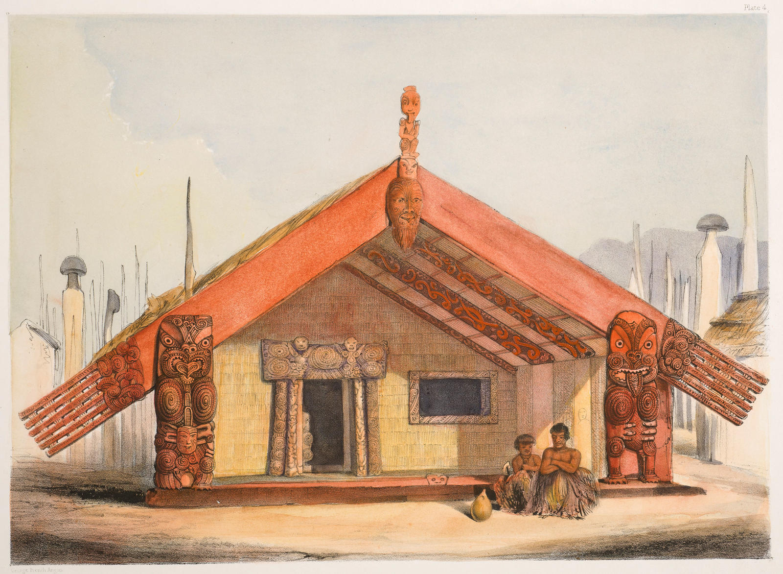 Rangihaeata's celebrated house on the island of Mana, called "Kai-Tangata"