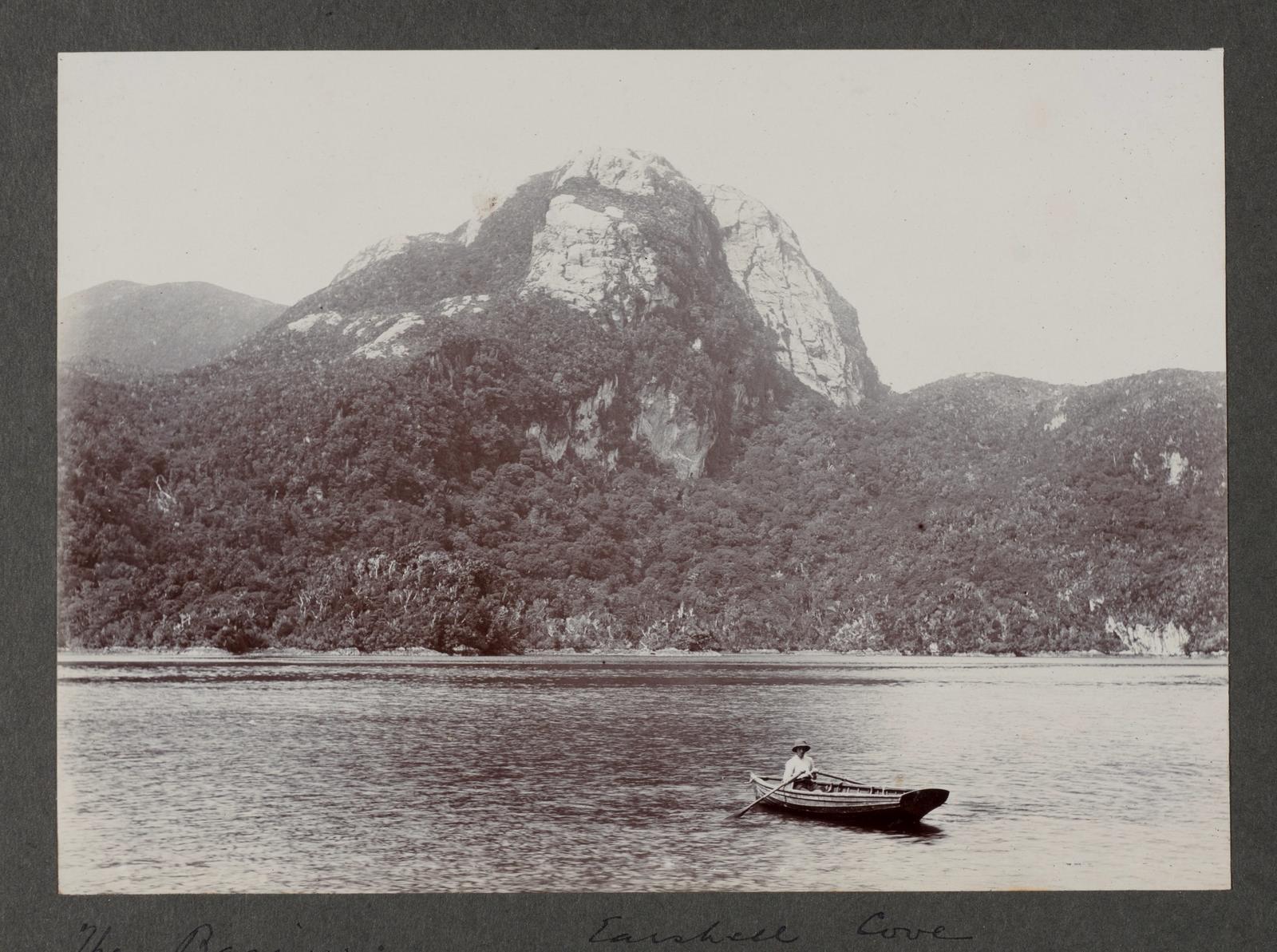 The Basin. Earshell Cove. Mountains at back Stony Dome