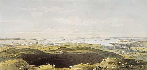 View of Auckland, New Zealand, from the crater of Mount Eden