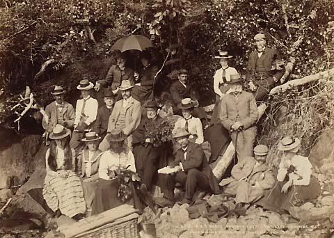 Excursionists at Cascade Cove, "Waikare" Sounds Expedition