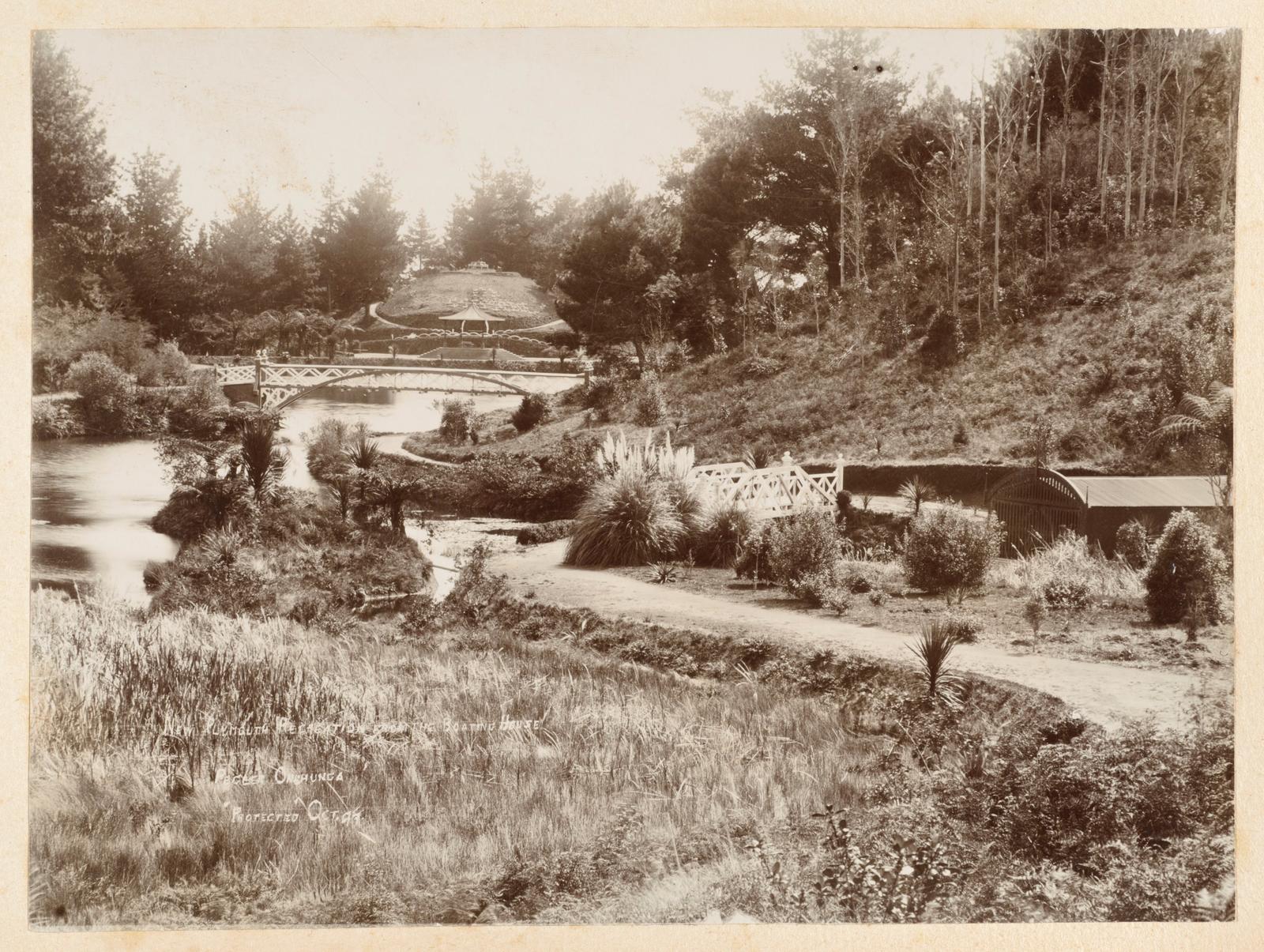 New Plymouth recreation grounds from the boating house
