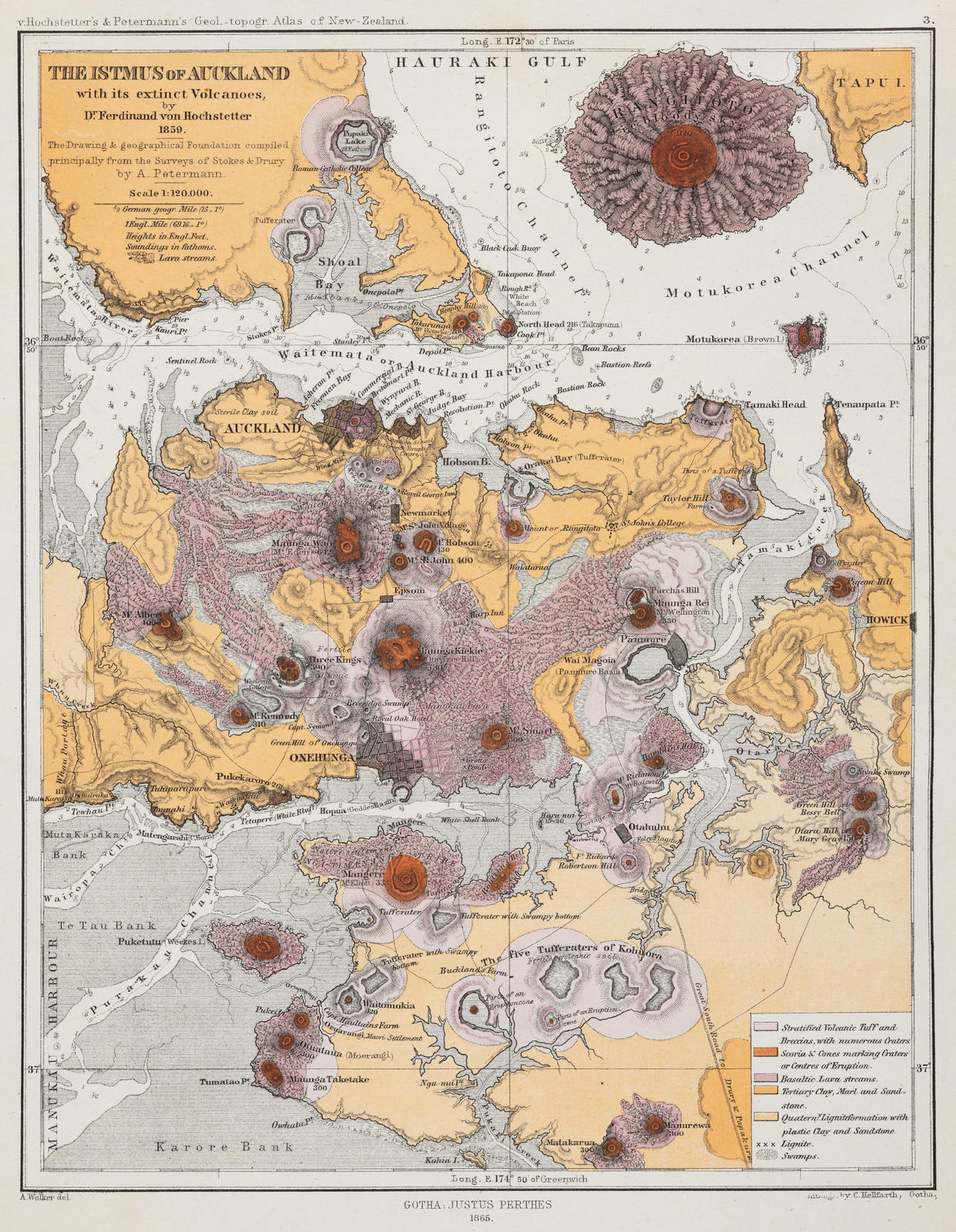 The Isthmus of Auckland, with its extinct volcanoes
