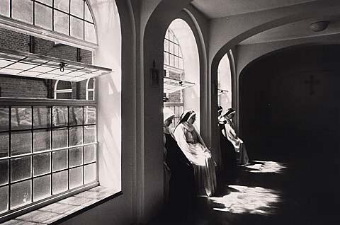 The cloister of the monastery. When the bell rings for the divine Office the sisters congregate here and wait in silence for several minutes in preparation for the singing of the Liturgy