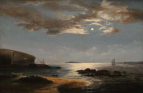 Auckland Harbour by Moonlight, from the North Shore