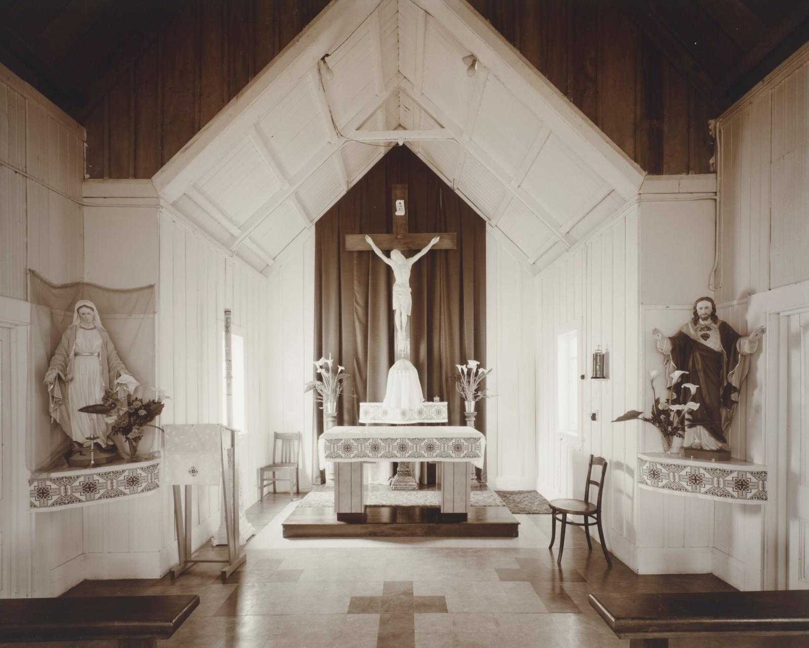 Interior, Catholic Church, Hato Hohera Catholic Mission, Waitaruke, near Kaeo, Northland, 20 May 1982
