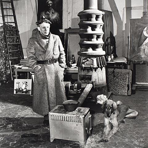 Picasso in his studio, rue des Grands-Augustins, January 1945