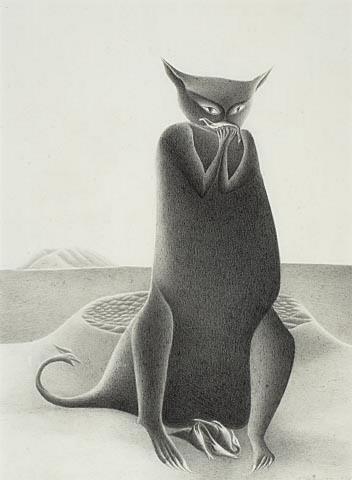 Illustration for 'The old man and the cat'