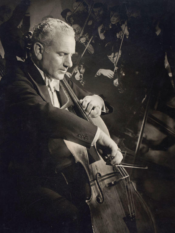 (Man playing cello)