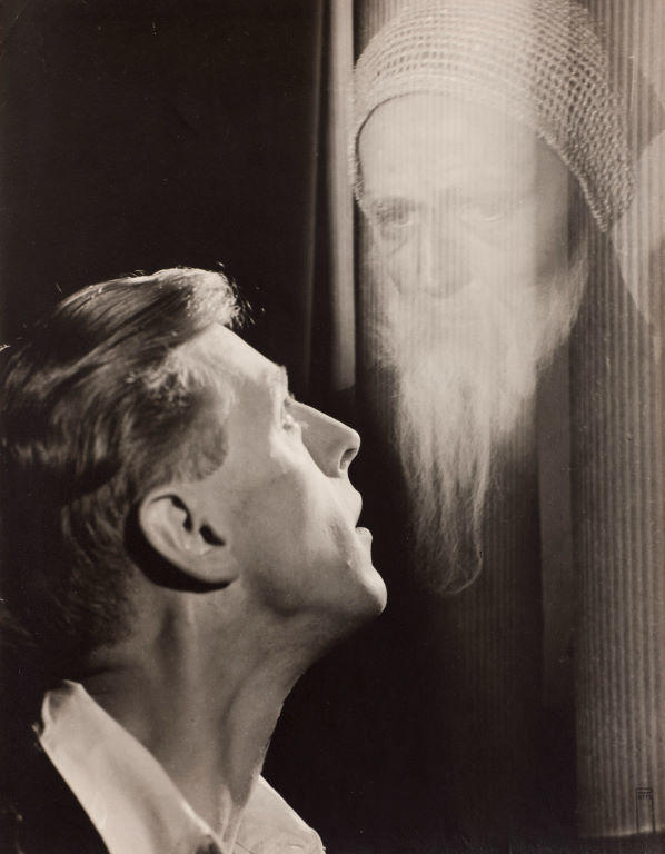 Thespian's Hamlet (?) (Man looking at apparition of bearded man)