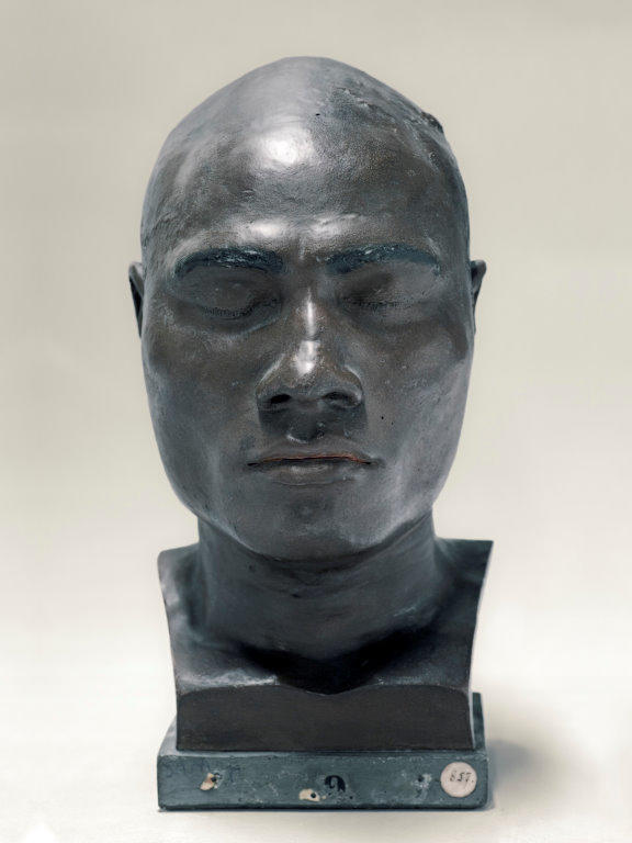 Portrait of a life cast of Tou Taloa (painted), Samoa