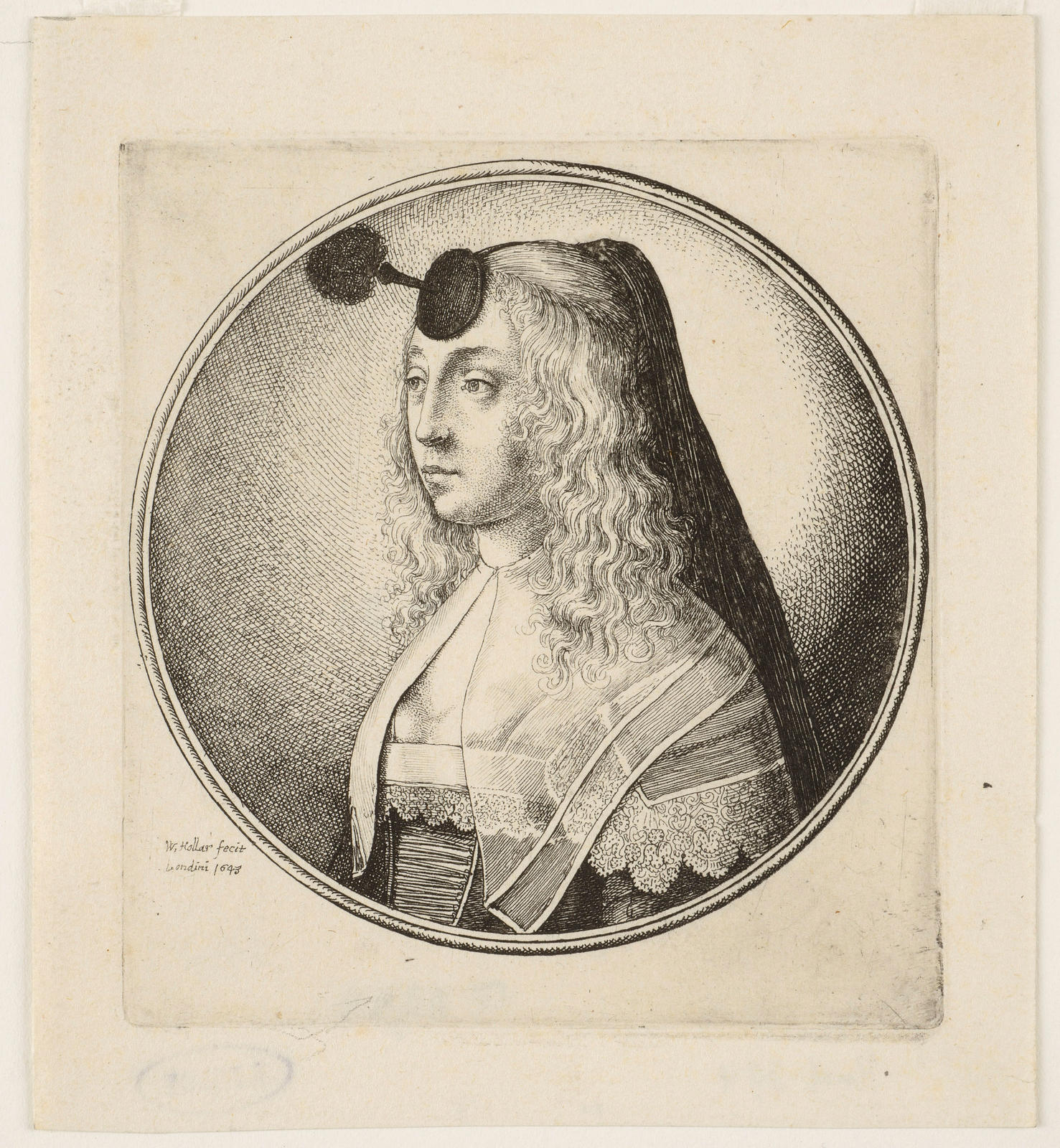 Woman with Houpette on Forehead Turned to Left