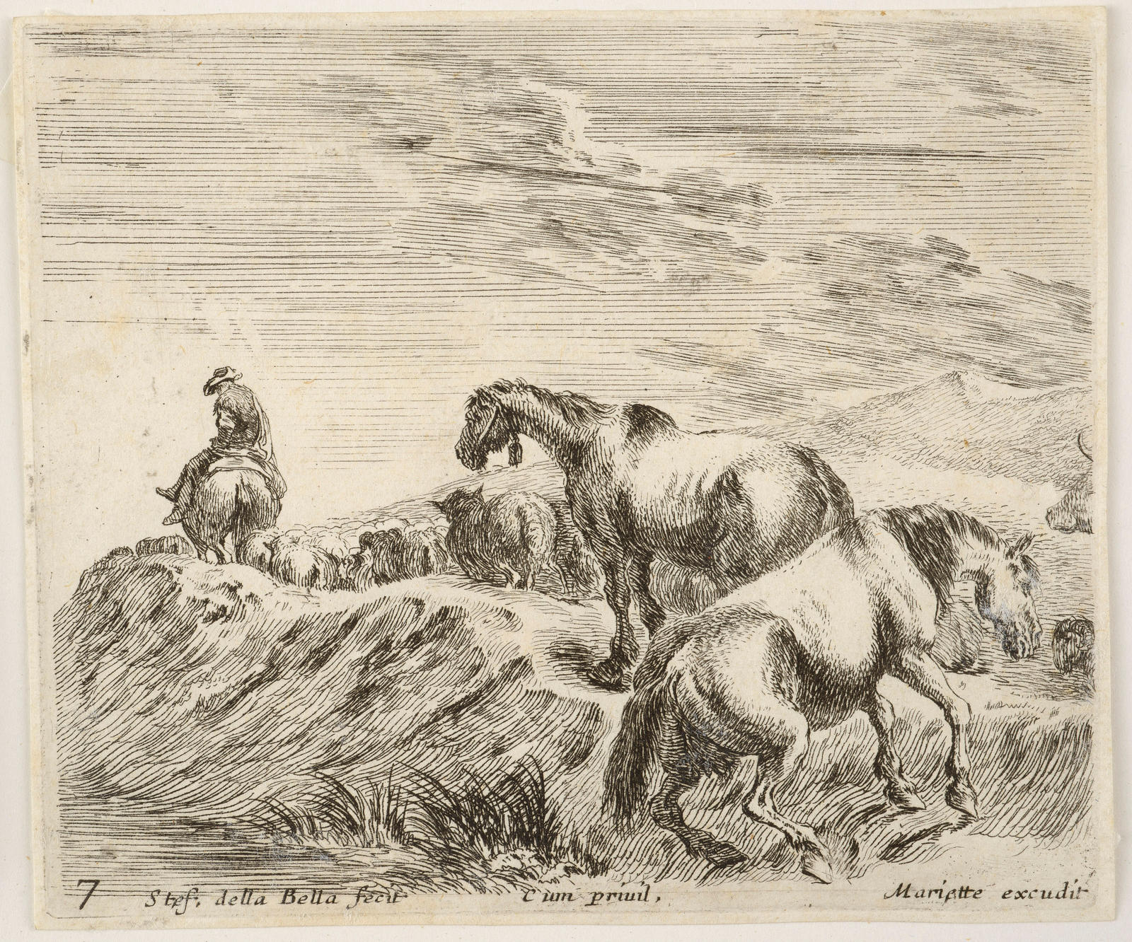 Two Horses Ascending a Riverbank