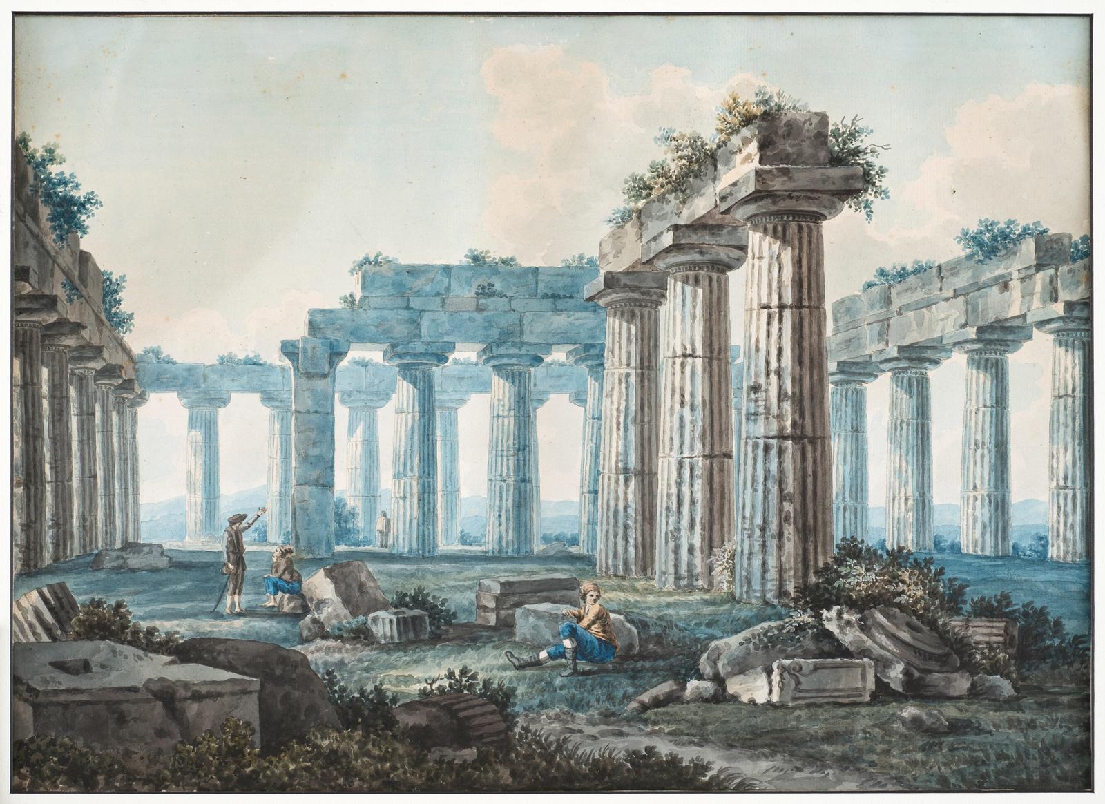 Veduta del interno del Gimnasio a Pesto (Interior of the Gymnasium at Paestum)