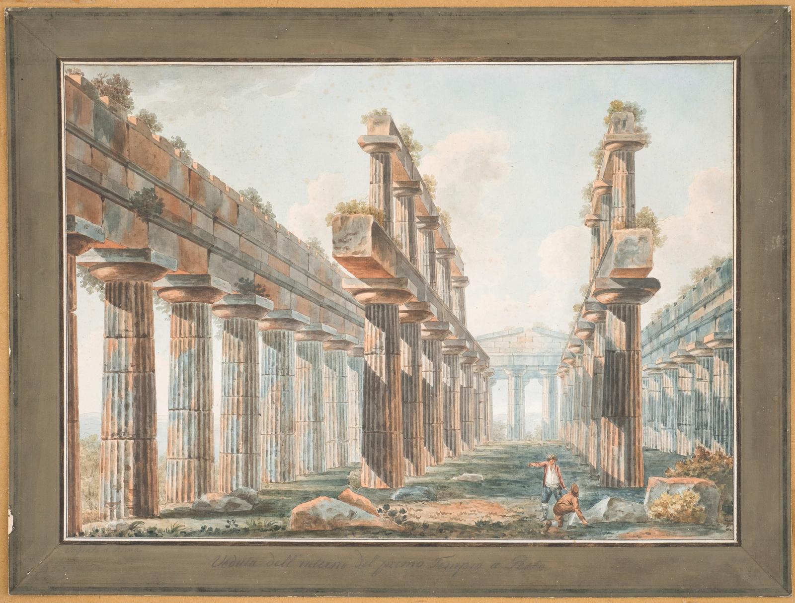 Veduta del interno del primo Tempio a Pesto (Interior of the First Temple at Paestum)