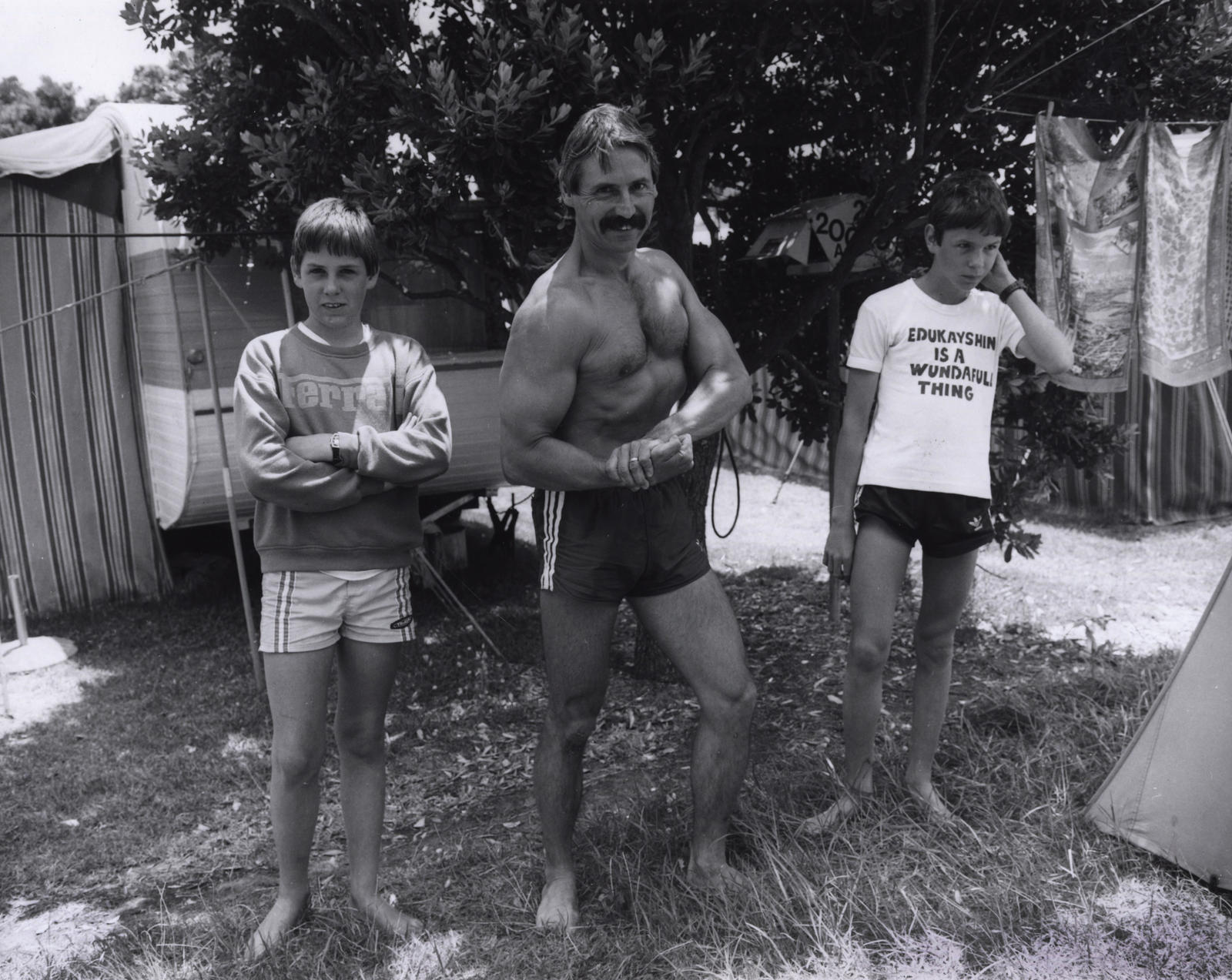 The Hibiscus Coast Project, Campers and Lifesavers: Body builder with two sons