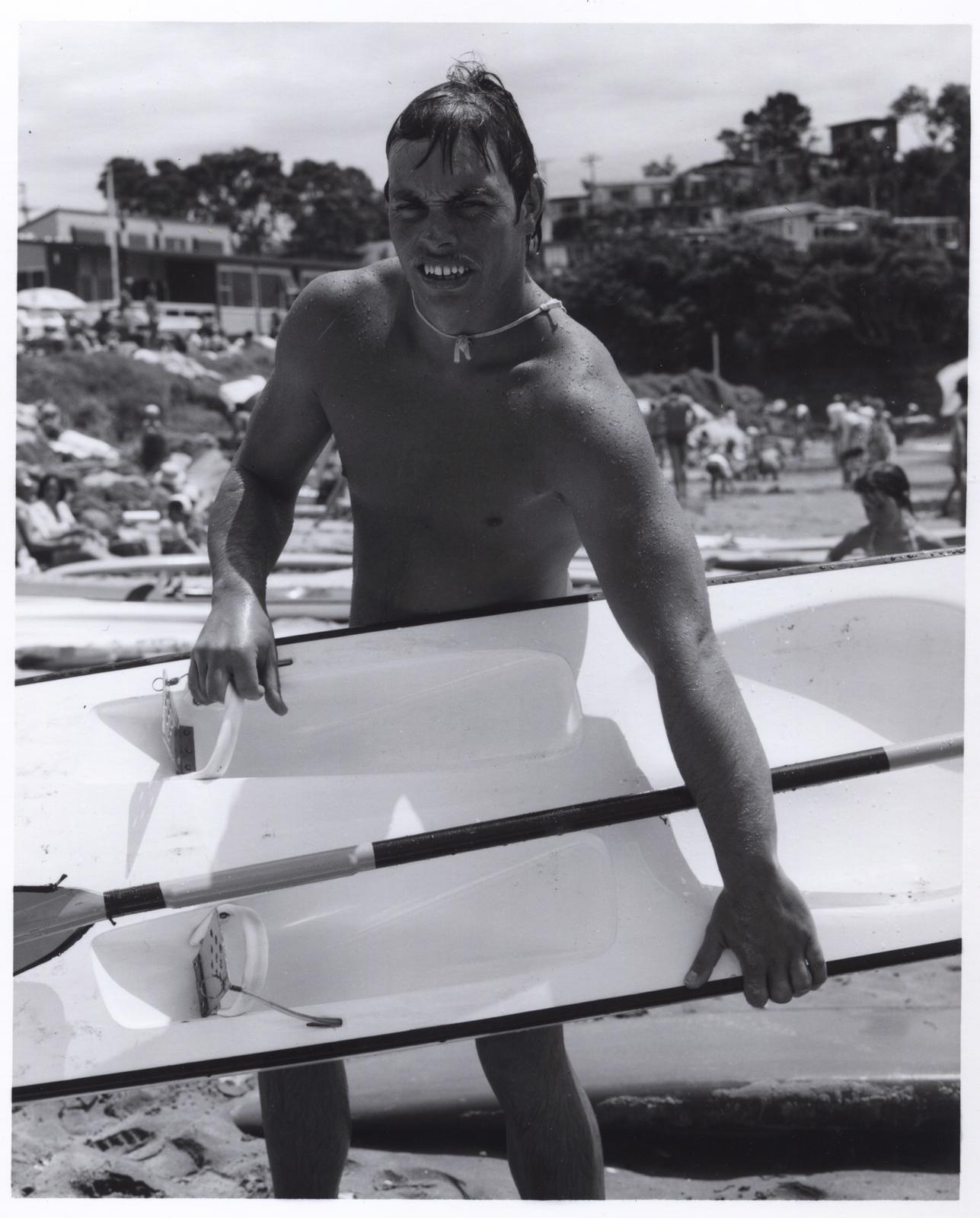 The Hibiscus Coast Project, Campers and Lifesavers: Lifesaver holding surf skiff