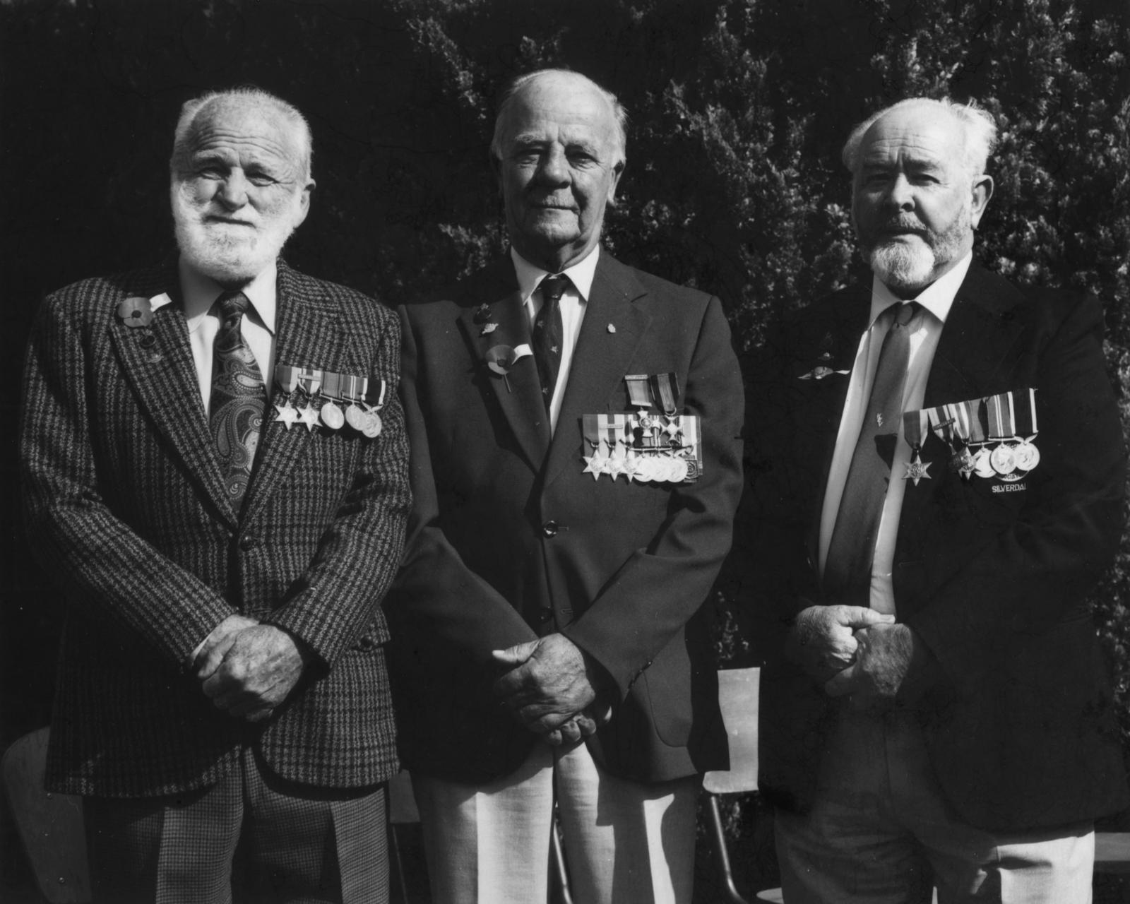 The Hibiscus Coast Project, ANZAC Day Veterans: Three Veterans With Hands Clasped