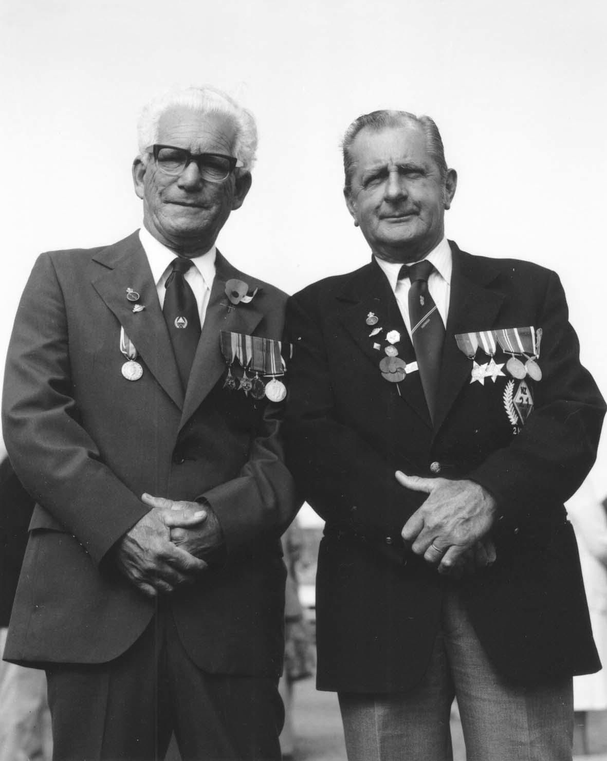 The Hibiscus Coast Project, ANZAC Day Veterans: Two Veterans With Hands Clasped In Front