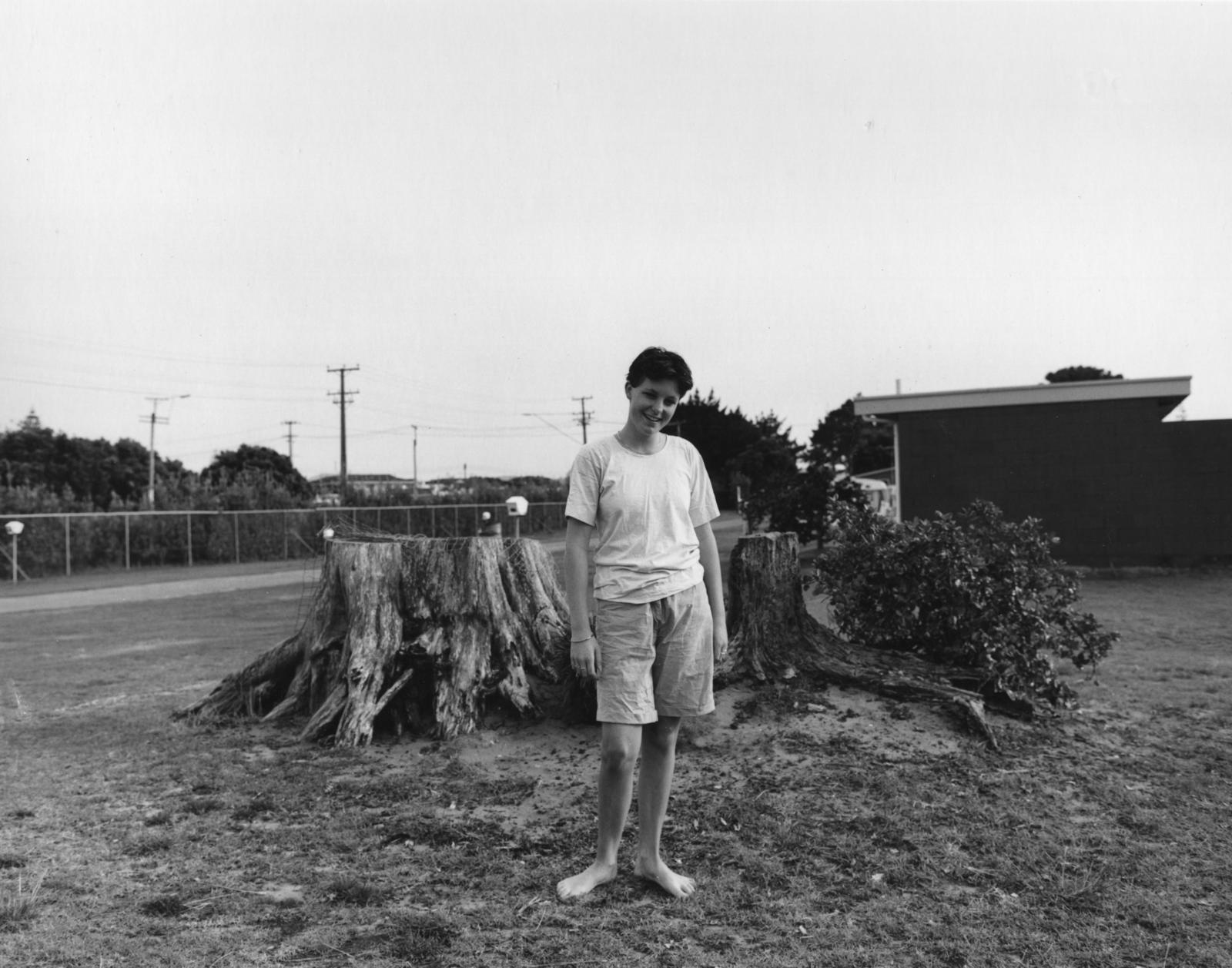 The Hibiscus Coast Project, Campers and Lifesavers: Young woman standing next to tree stump