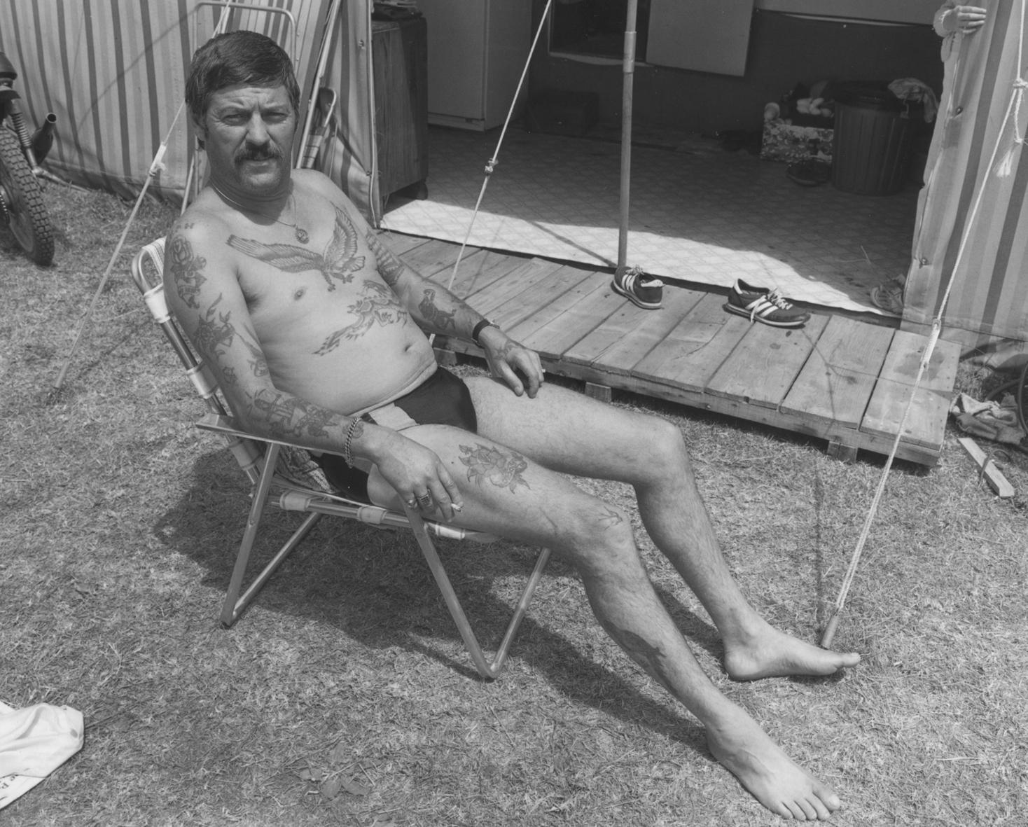 The Hibiscus Coast Project, Campers and Lifesavers: Man with eagle tattoo