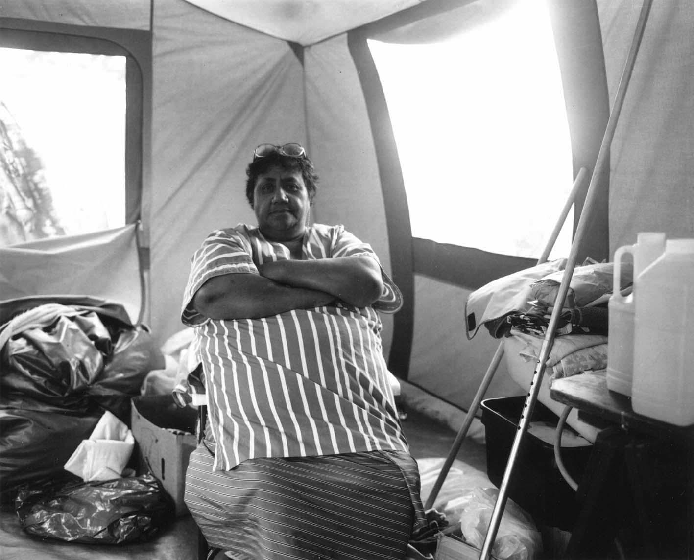The Hibiscus Coast Project, Campers and Lifesavers: Large woman in tent