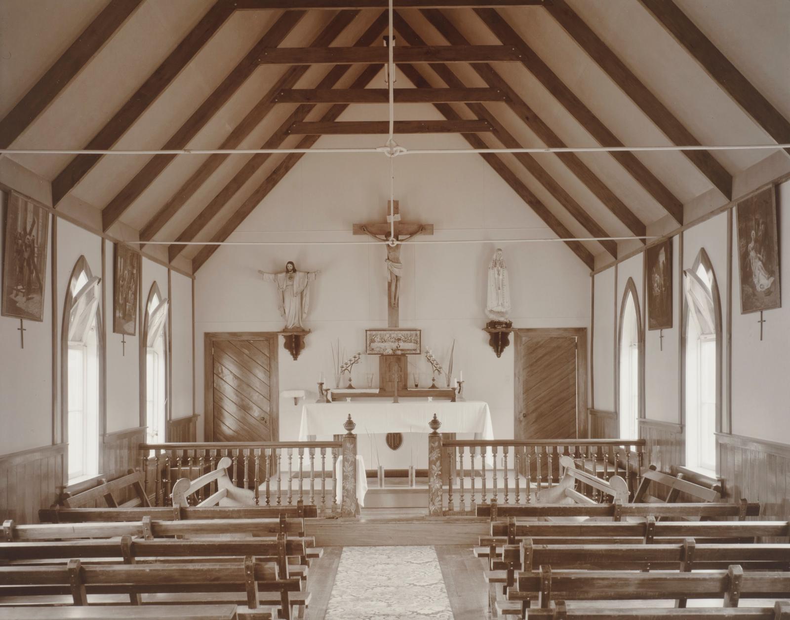 Interior, Catholic Church, Moututi, Hokianga Harbour, Northland, 29 April 1982