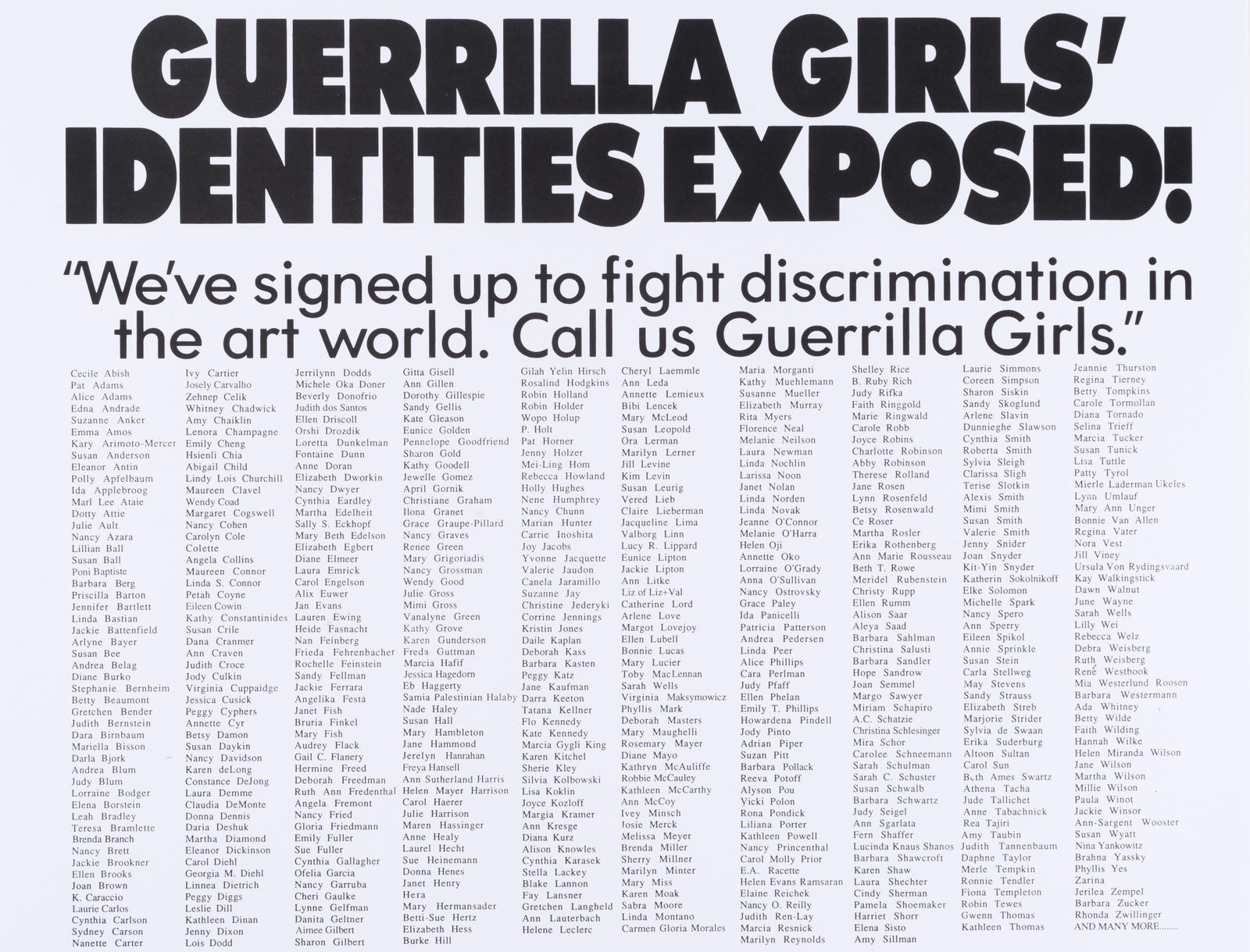 Guerrilla Girls' Identities Exposed!