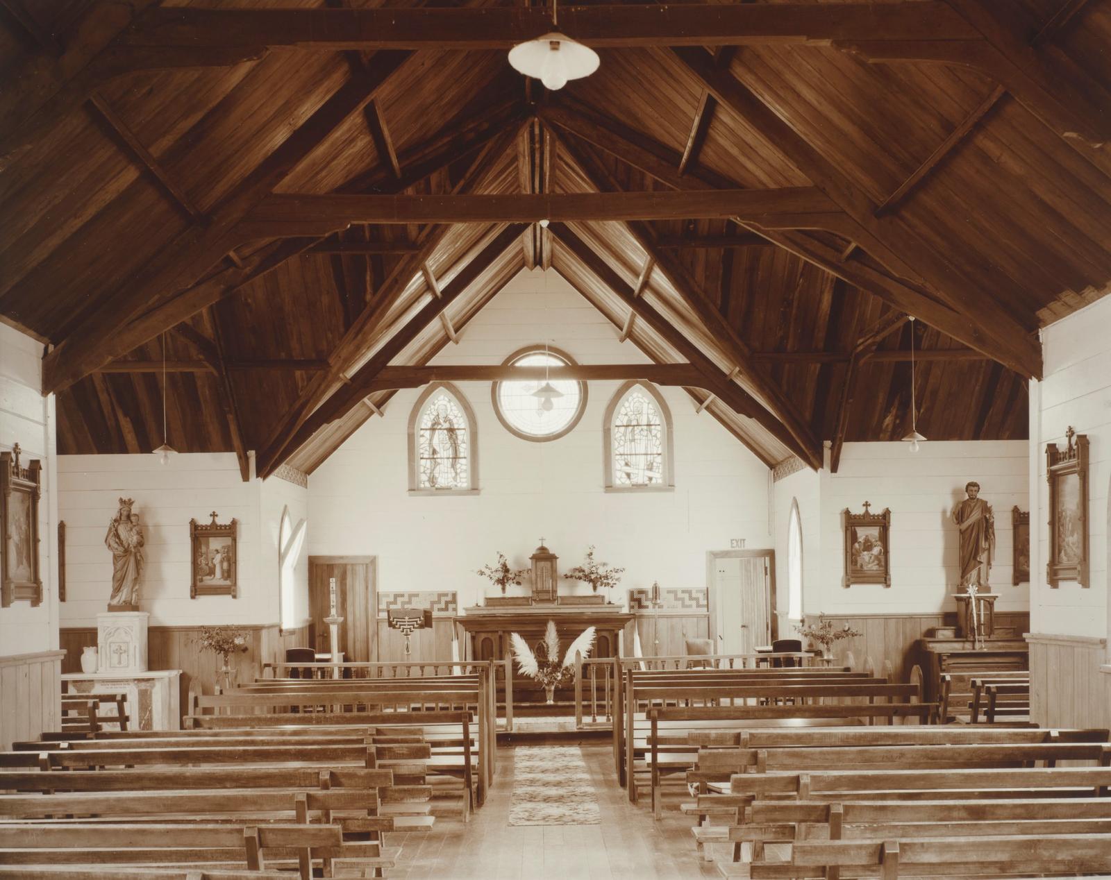 Interior, Catholic Church, Pangaru, Hokianga Harbour, Northland, 3 May 1982