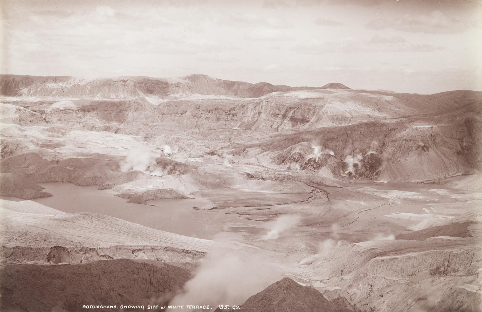 Rotomahana. Showing Site of White Terrace. 135.
