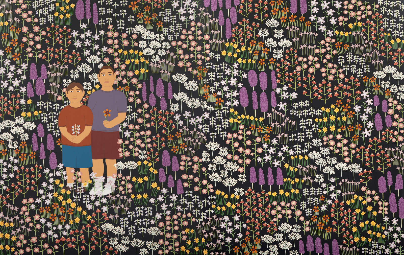 Two Māori boys in an English field