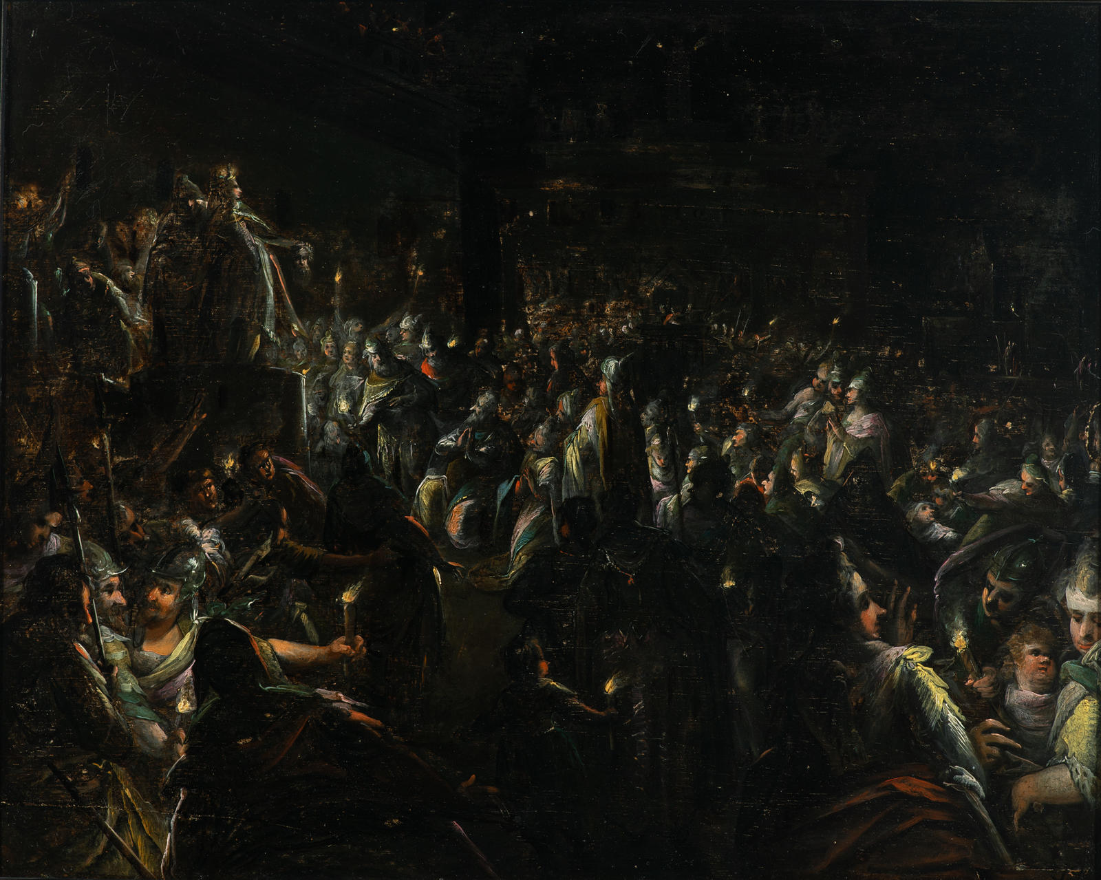 A Night Scene, with Judith showing the head of Holofernes