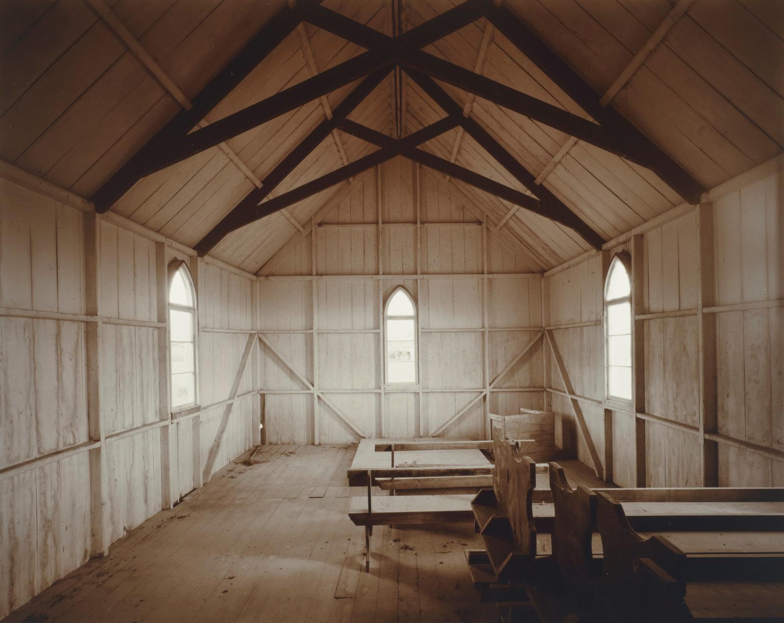 Interior, Church, Maraeroa, Hokianga Harbour, Northland, 2 May 1982