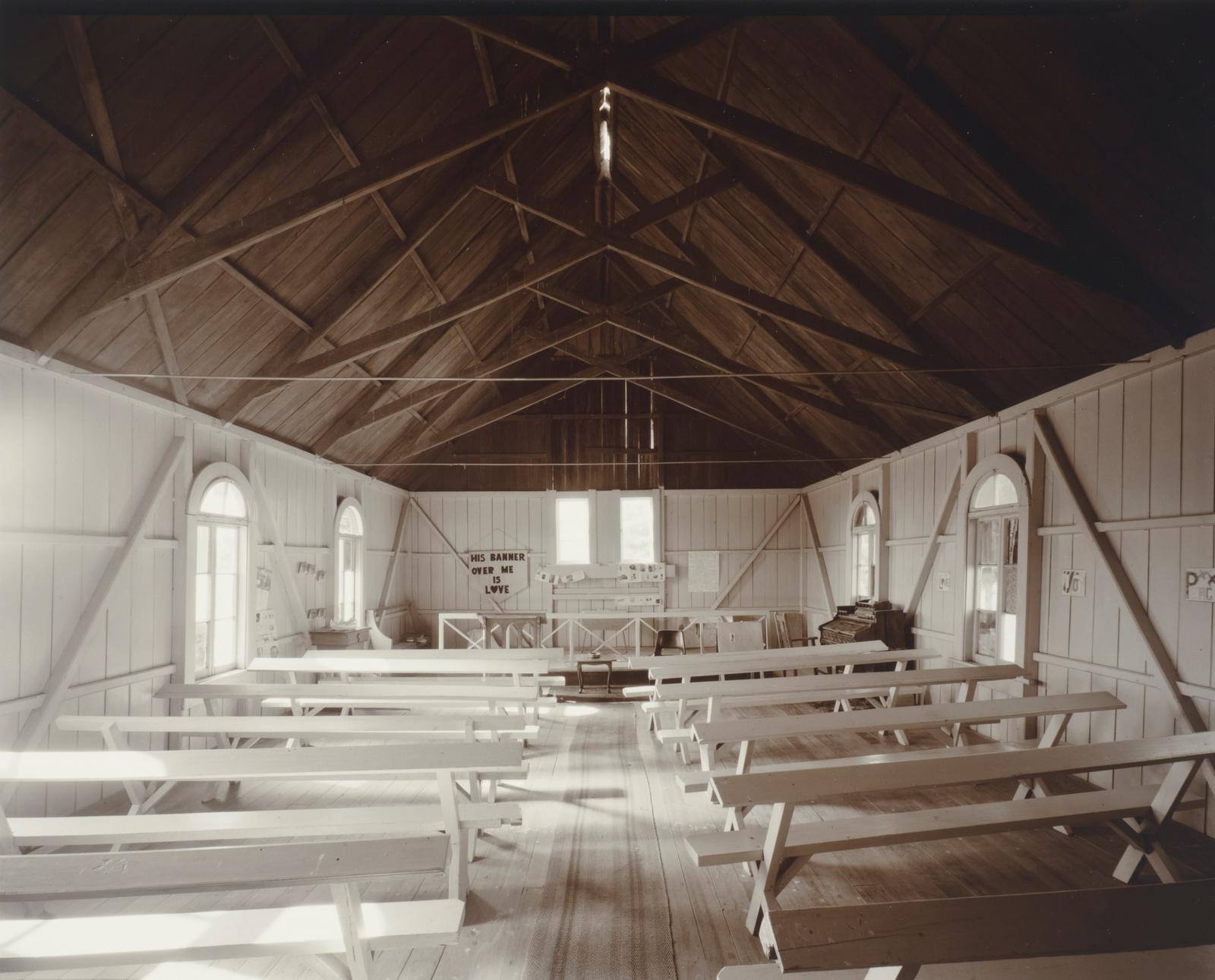 Interior, Methodist Sunday school, Mangamuka, Northland, 17 May 1982