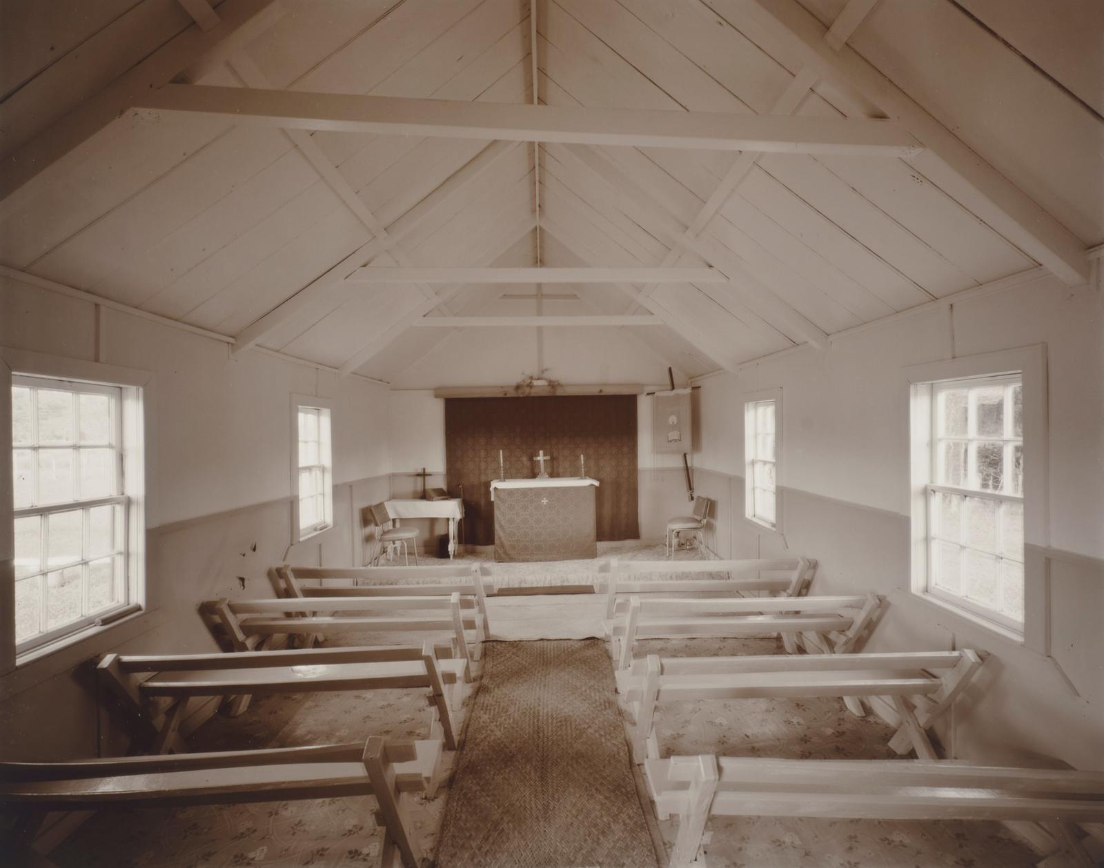 Interior, St Mathew's Anglican Church, Parapara, Northland, 15 May 1982
