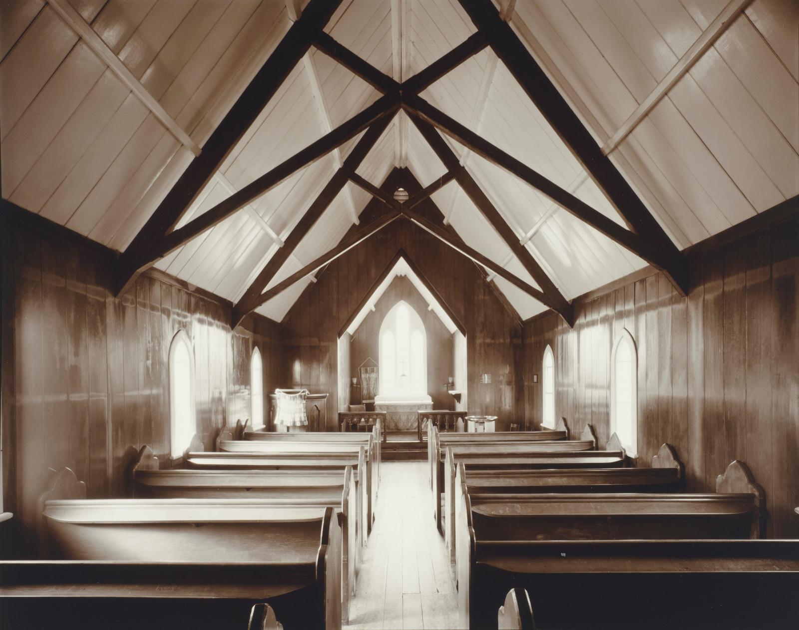 Interior, St. Mathew’s, Oramahoe, Northland, 18 May 1982