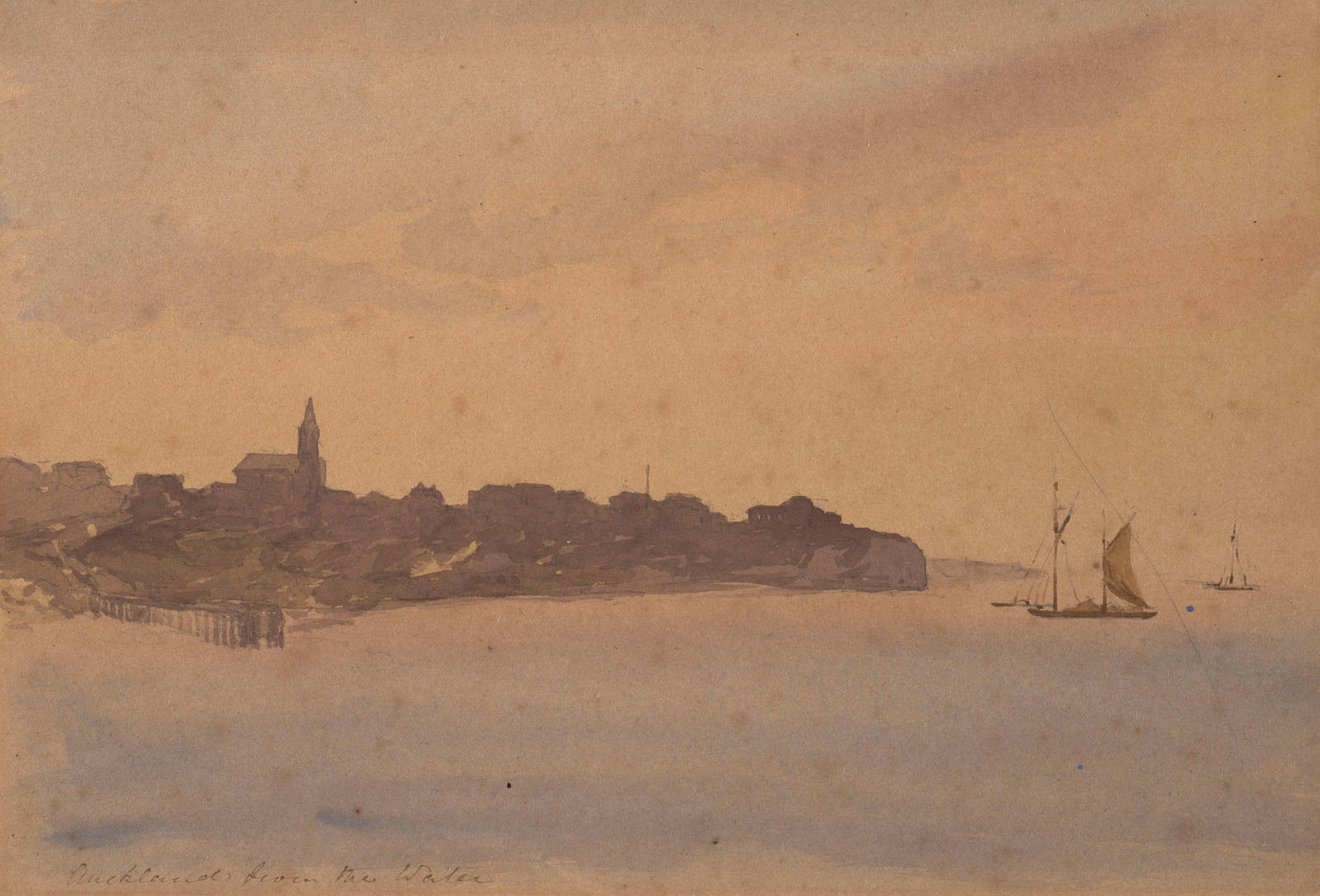 Auckland from the water, evening