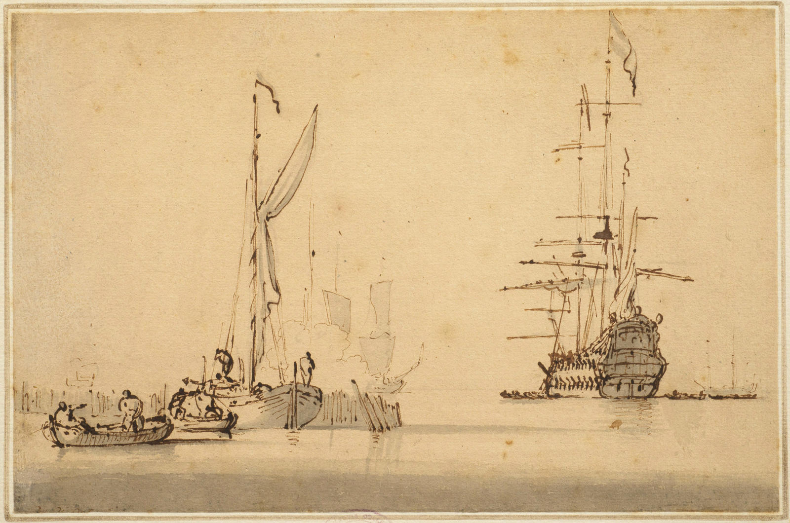Anchorage with a Two-Deck Man of War