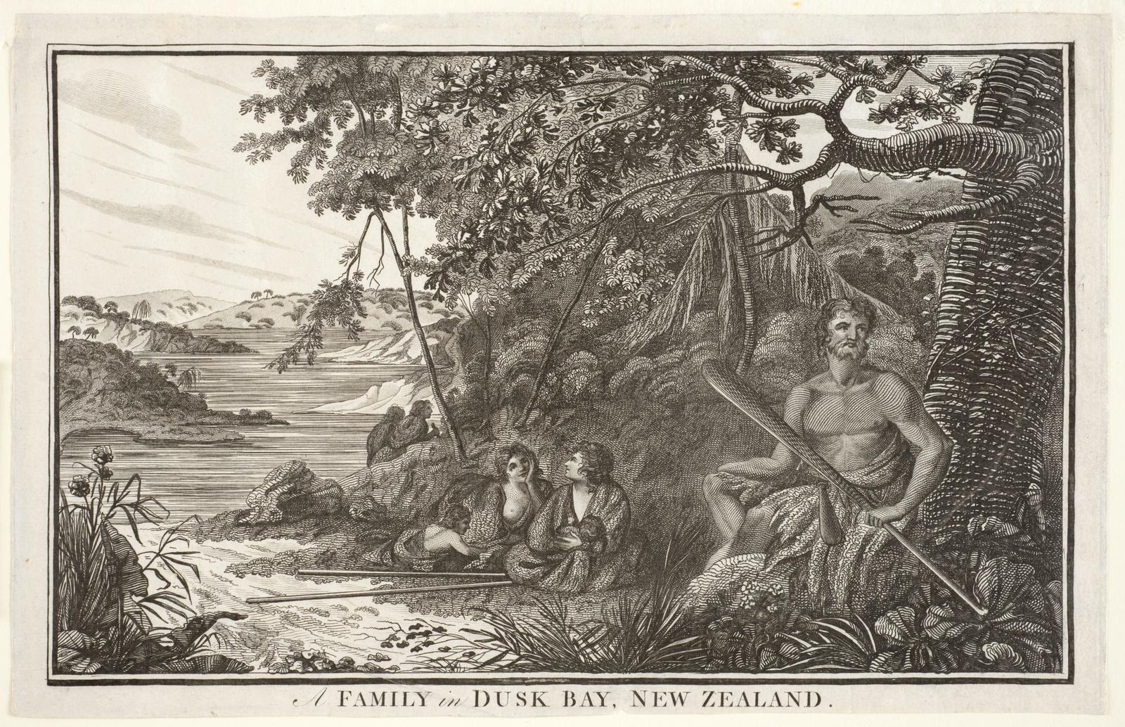 A Family in Dusk Bay, New Zealand