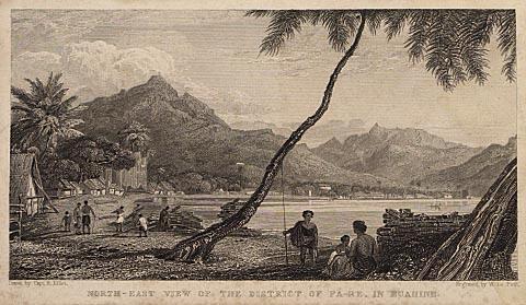 North-East view of the district of Fa-re in Huahine