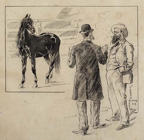 Two men and a horse