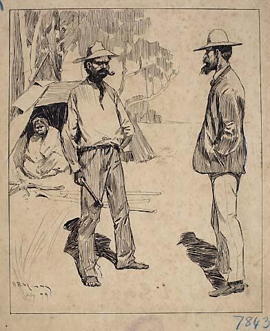 White man and Aborigine (cartoon)