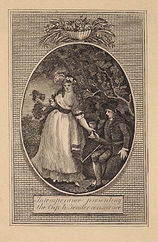 Illustration to Homiletic Book: Intemperance presenting the Cup to Tender conscience